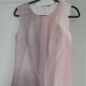 Elie Tahari Blush and Pale Pink Sleeveless Shift Dress